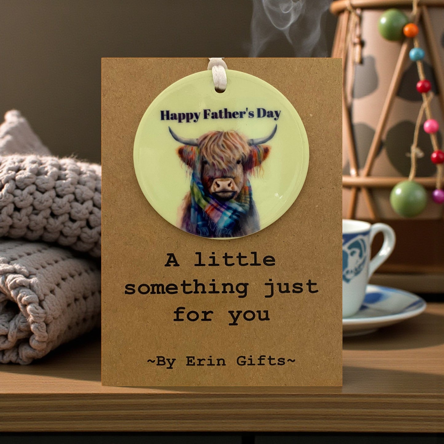 Happy Fathers Day... A Little Something Card and Ceramic Keepsake gift