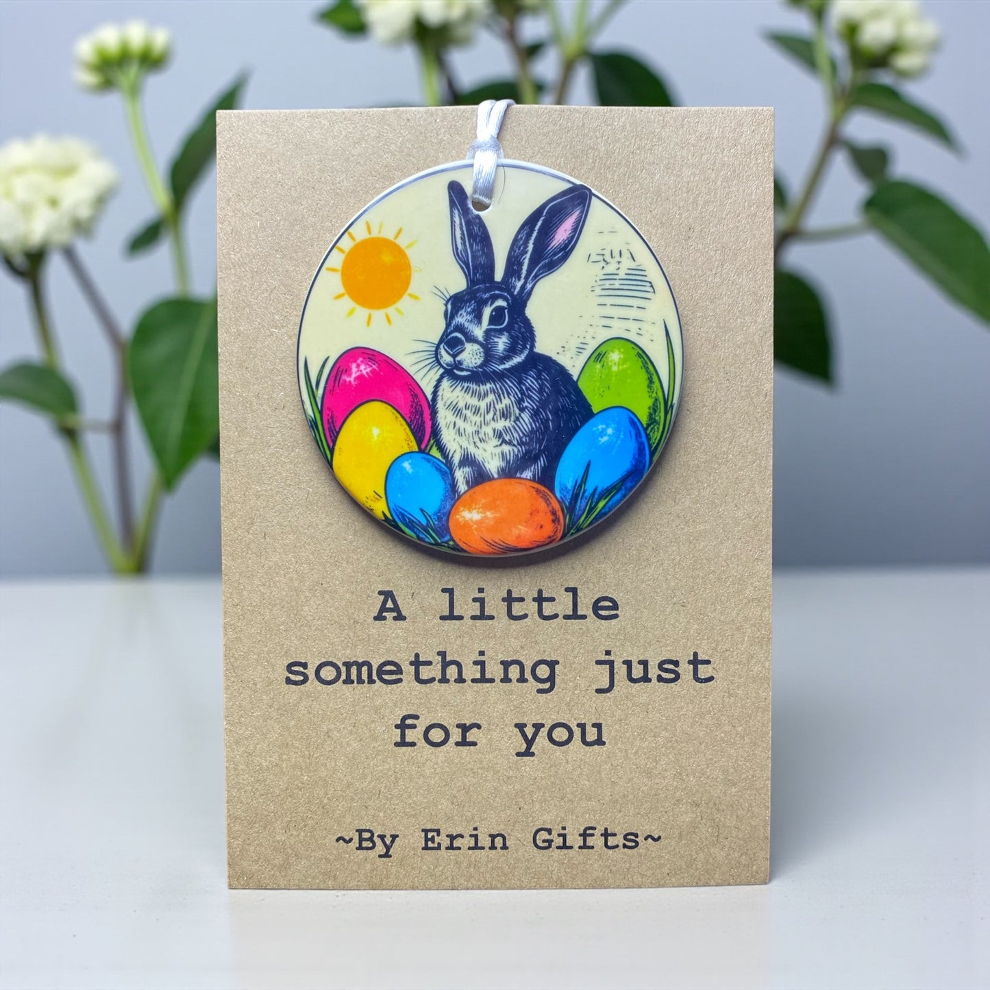 Easter Bunny... A Little Something Card and Ceramic Keepsake gift