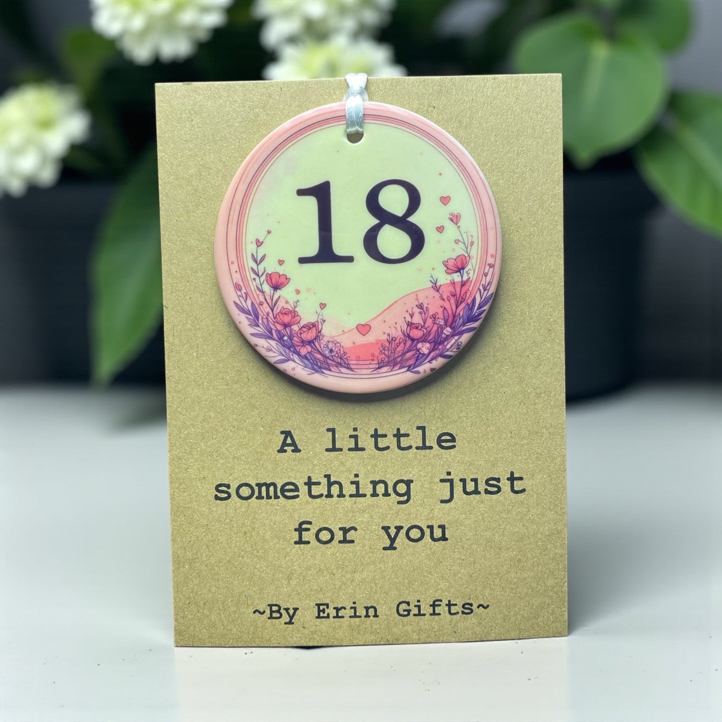 18 - pinks A Little Something Card and Ceramic Keepsake gift