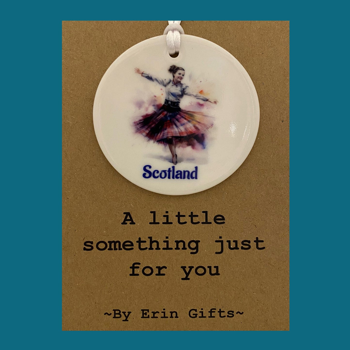 Highland Dancer - A Little Something Card and Ceramic Keepsake gift