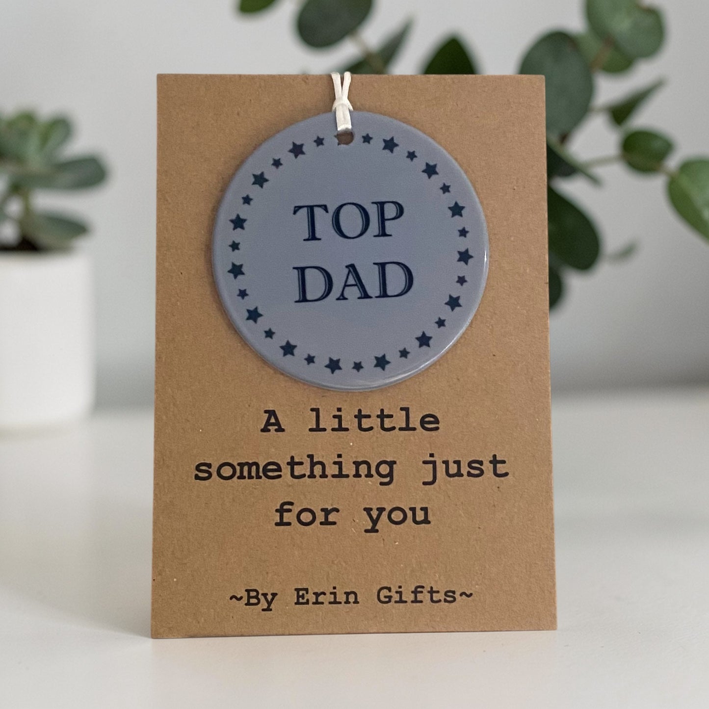 Top Dad - A Little Something Card and Ceramic Keepsake gift