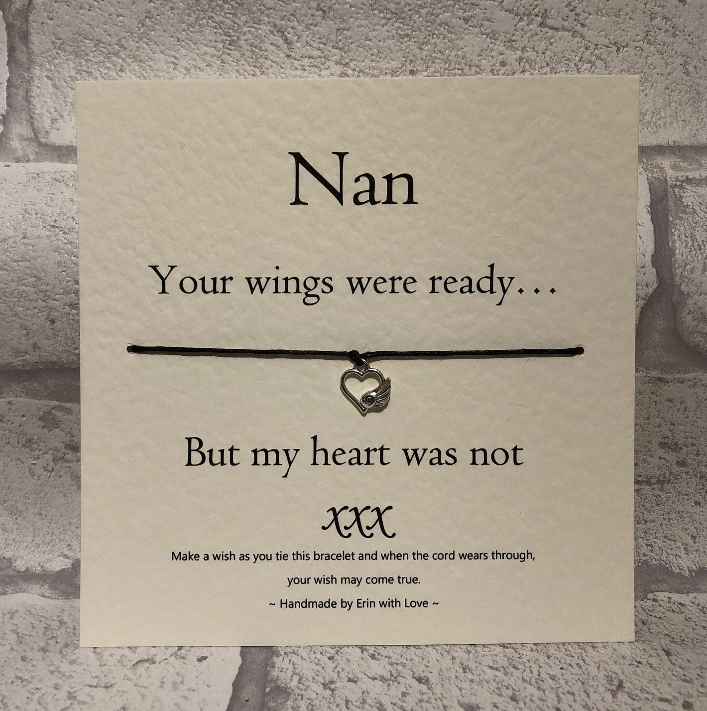 Nan, Your Wings Were Ready.... Wish Bracelet