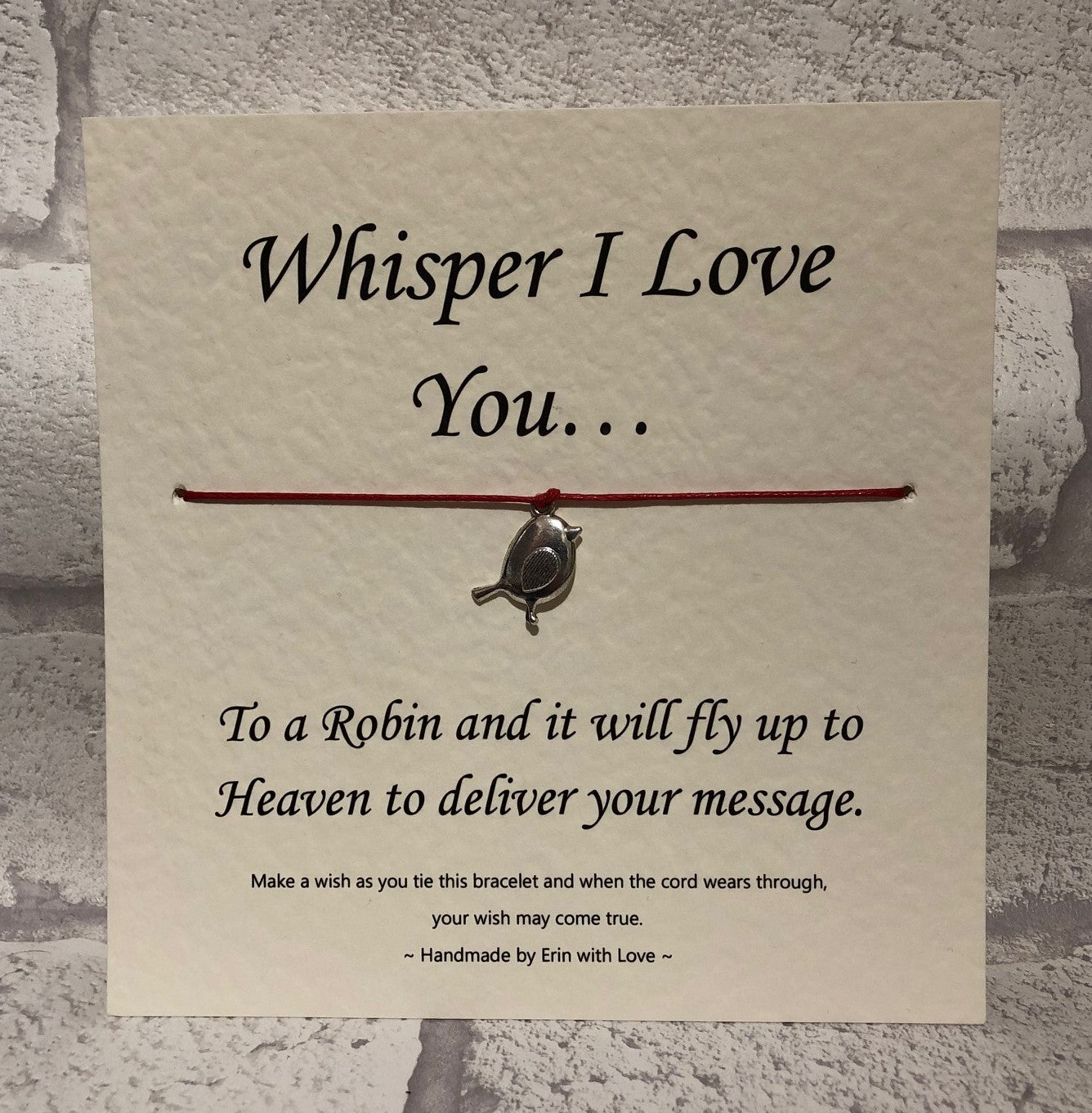Whisper, I Love You To A Robin.... Wish Bracelet