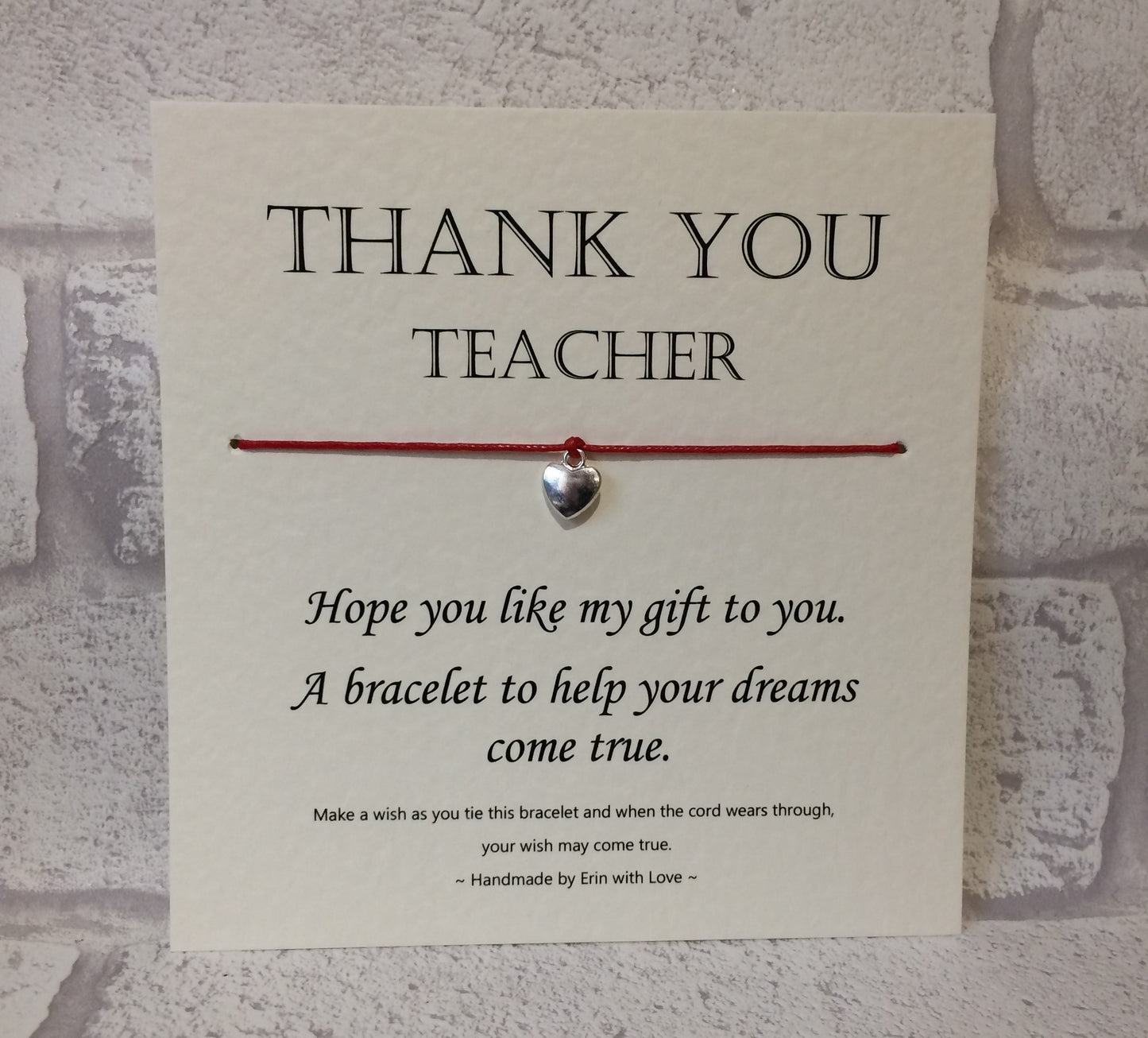 Thankyou Teacher... Wish Bracelet