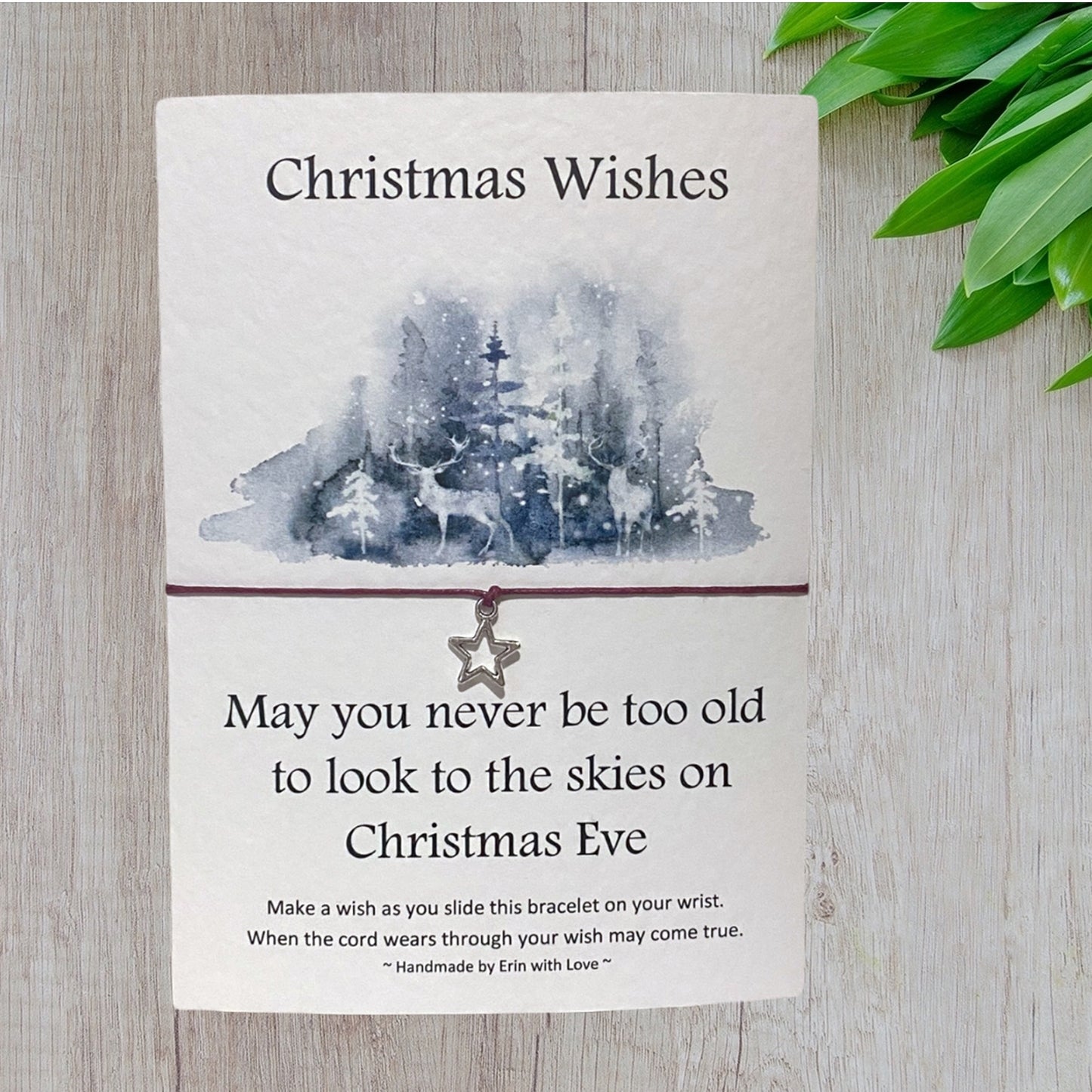Christmas Wishes Wish Bracelet Message Card & Envelope