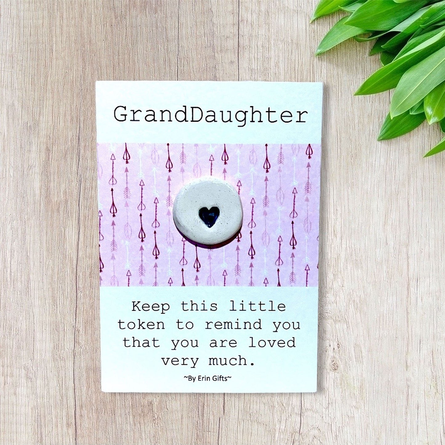 GrandDaughter Ceramic Wish Token and Card