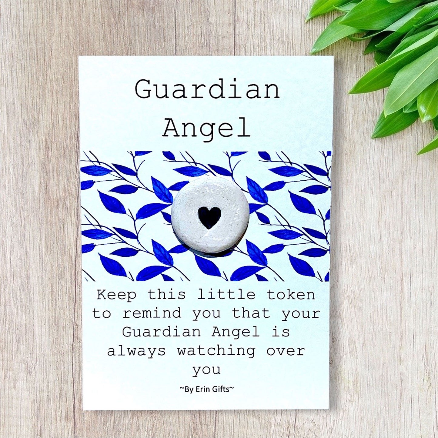 Guardian Angel Ceramic Wish Token and Card