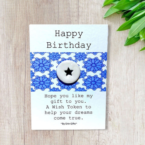 Happy Birthday    Ceramic Wish Token and Card