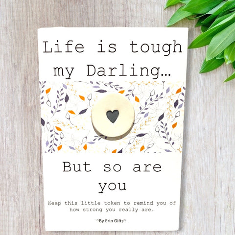 Life is Tough... Ceramic Wish Token and Card