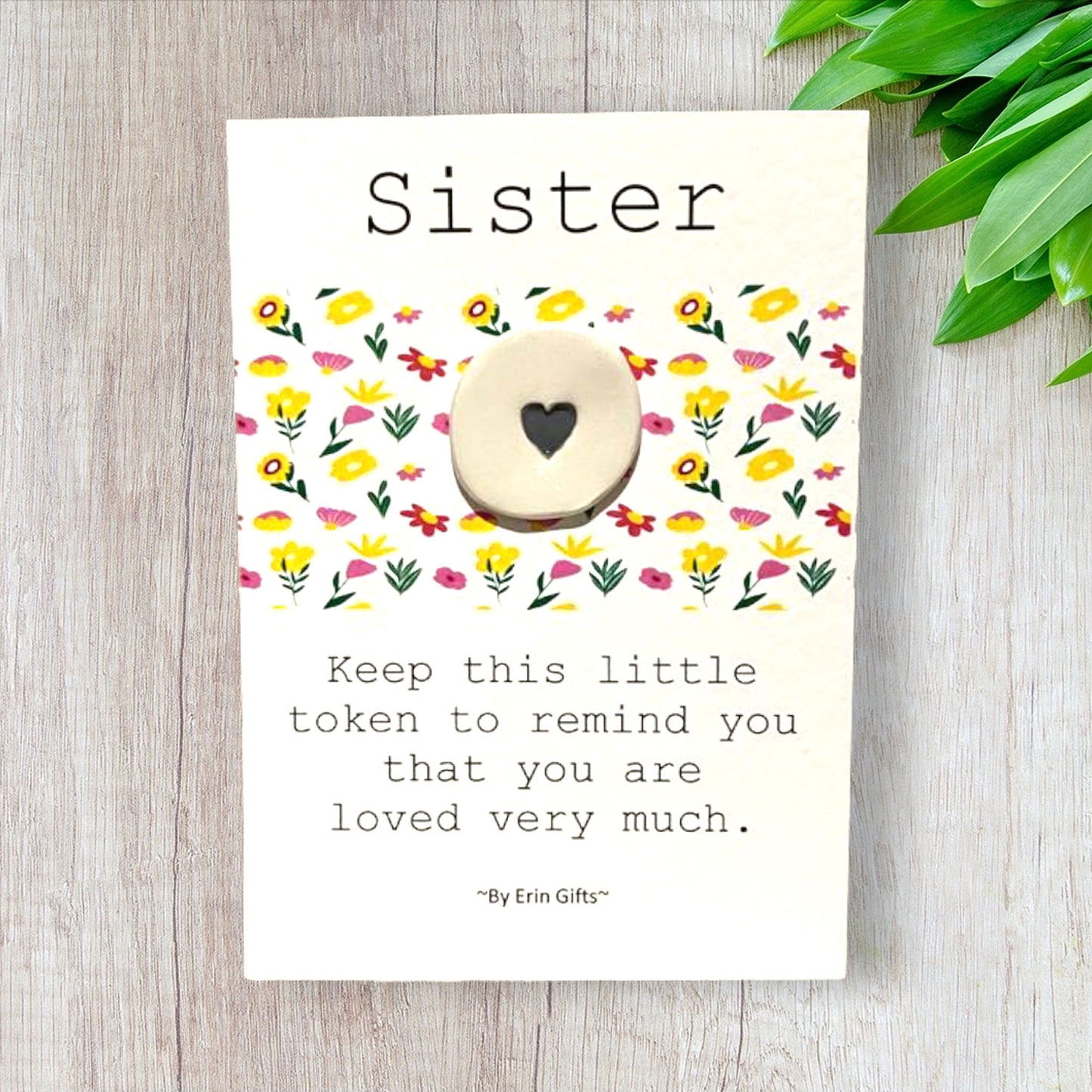 Sister Ceramic Wish Token and Card