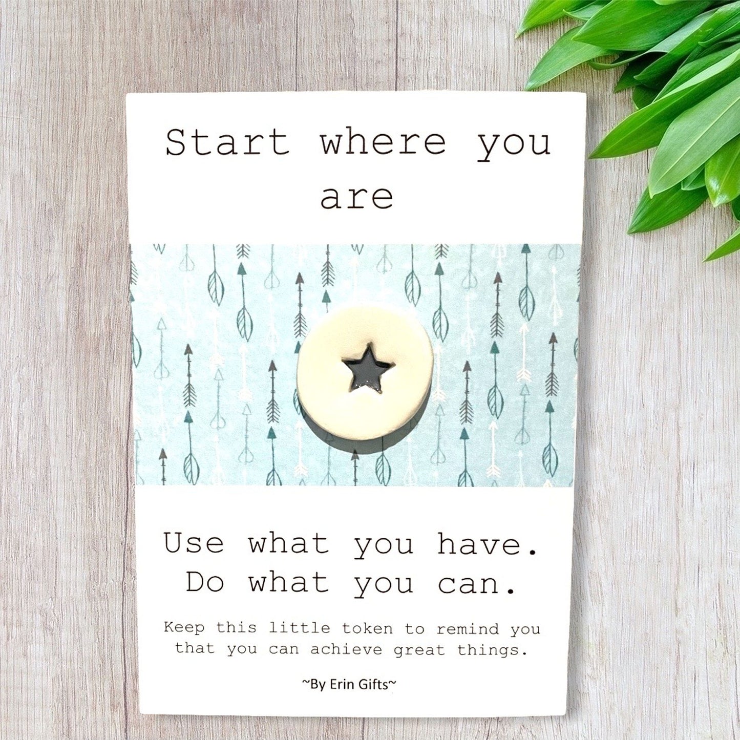 Start Where You Are... Ceramic Wish Token and Card