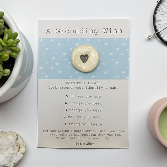 A Grounding Wish Ceramic Wish Token and Card