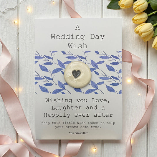A Wedding Day Wish  Ceramic Wish Token and Card