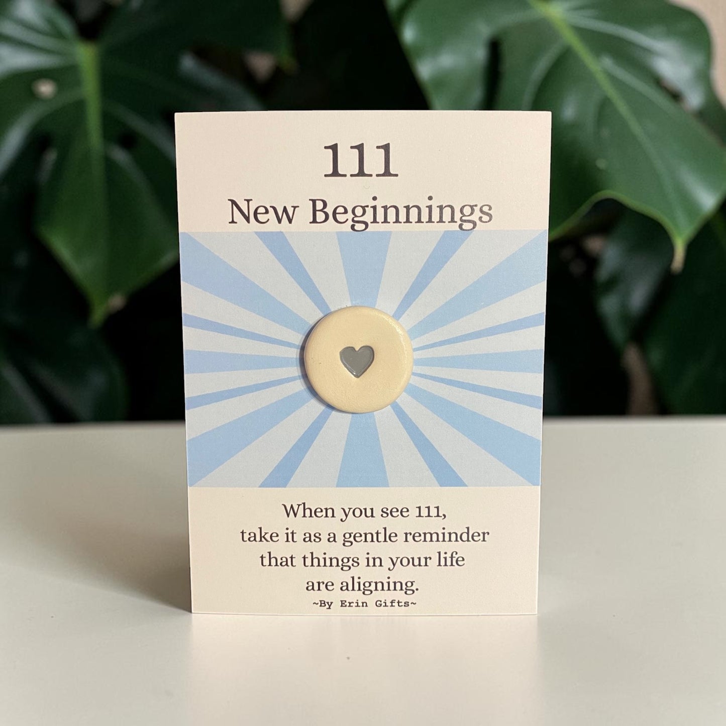 Angel Number 111  Ceramic Wish Token and Card