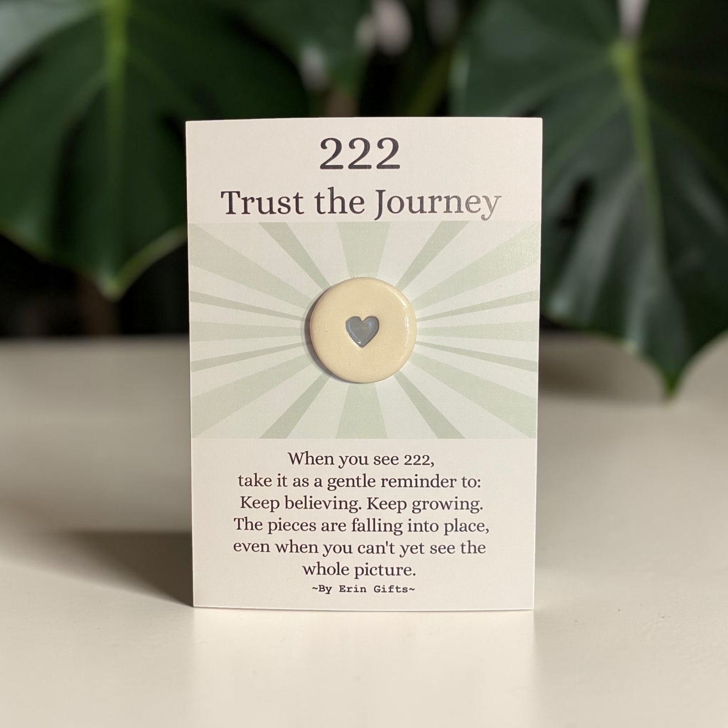 Angel Number 222  Ceramic Wish Token and Card