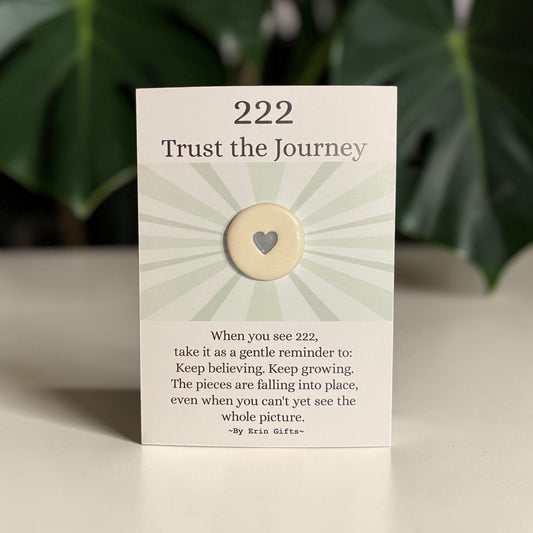 Angel Number 222  Ceramic Wish Token and Card