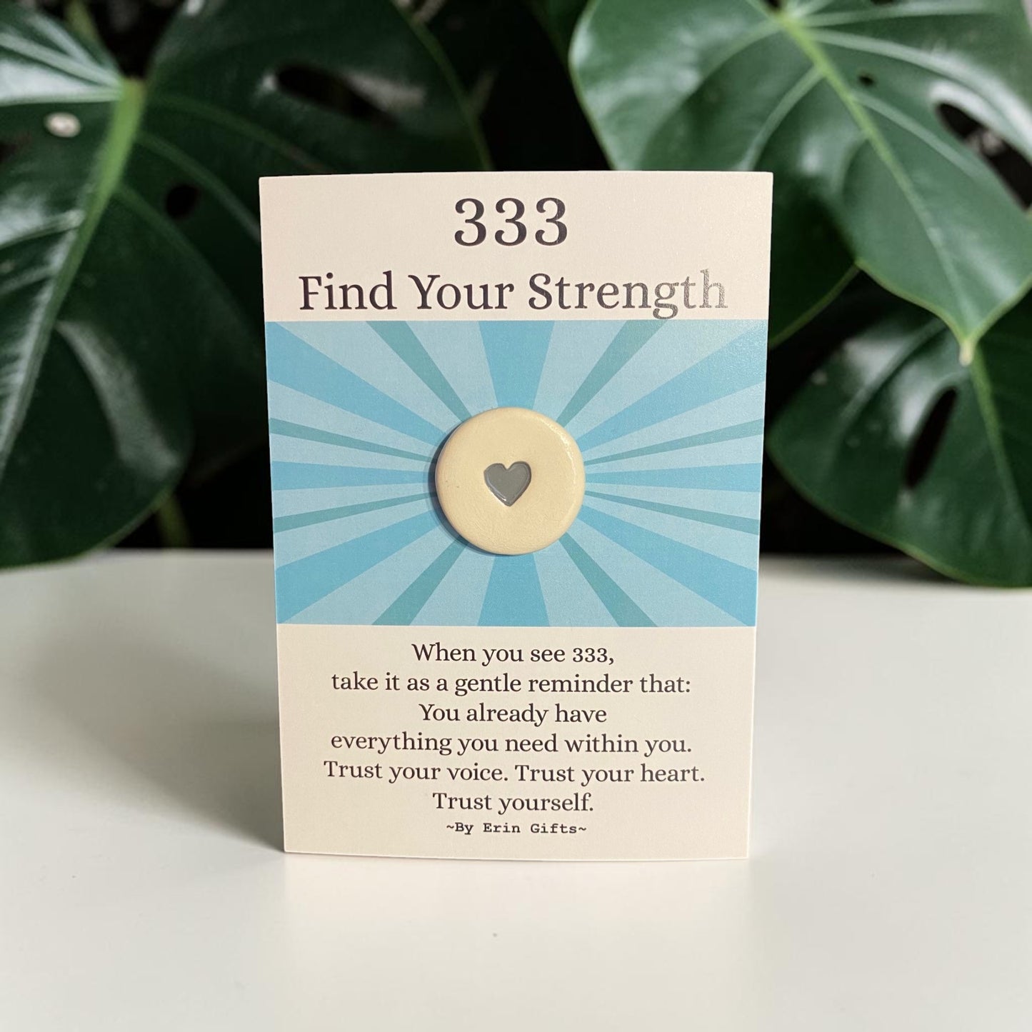 Angel Number 333  Ceramic Wish Token and Card