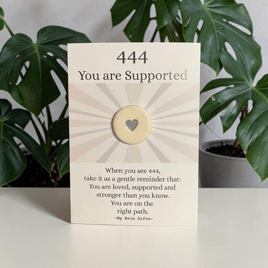 Angel Number 444  Ceramic Wish Token and Card