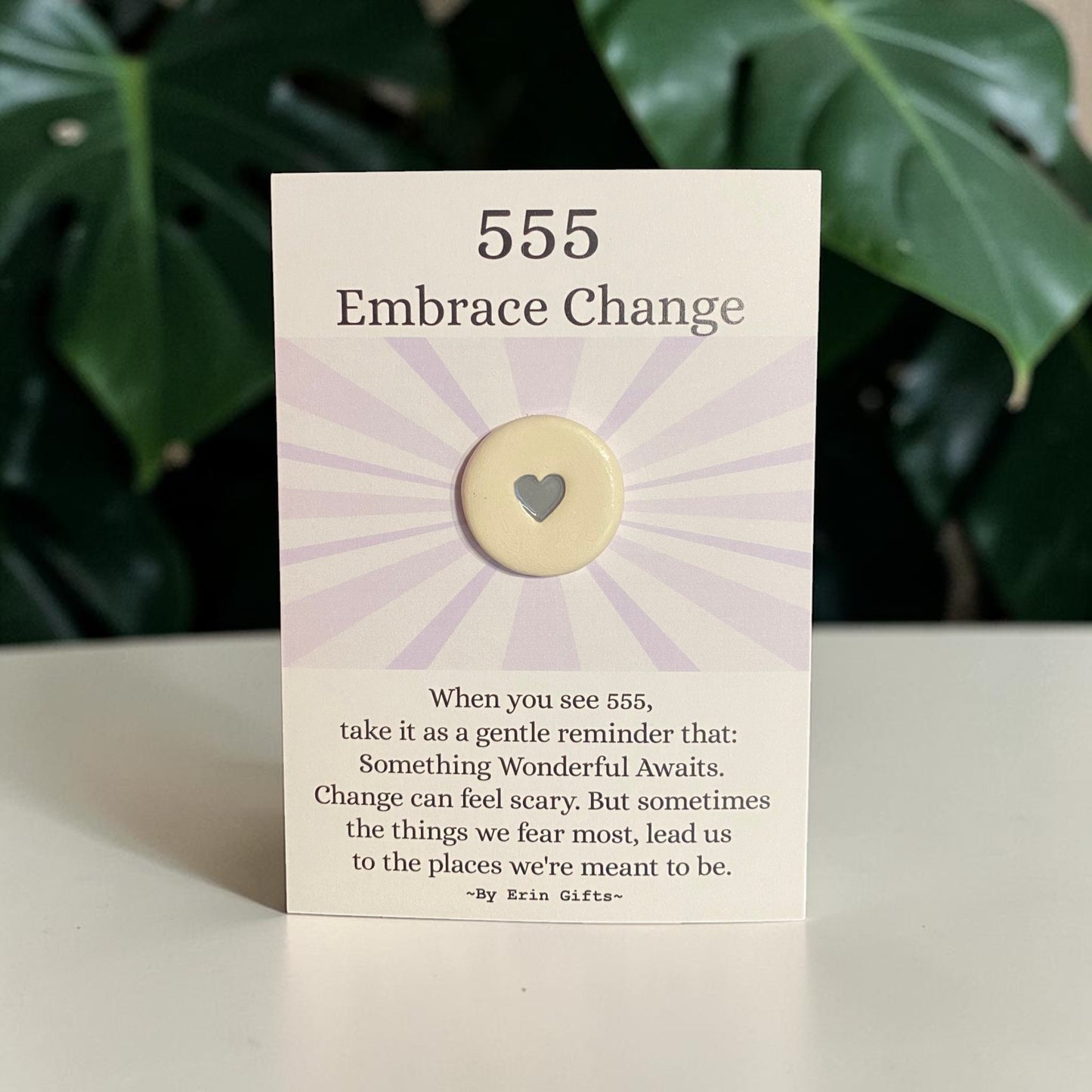 Angel Number 555  Ceramic Wish Token and Card