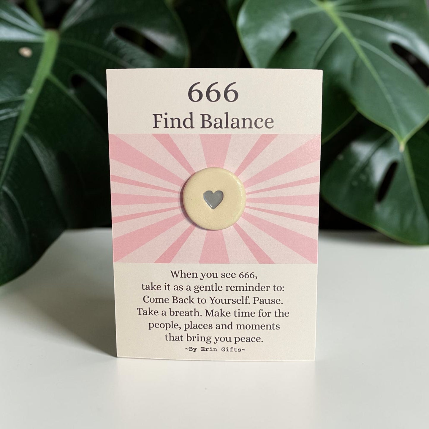 Angel Number 666  Ceramic Wish Token and Card