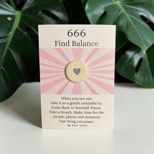 Angel Number 666  Ceramic Wish Token and Card