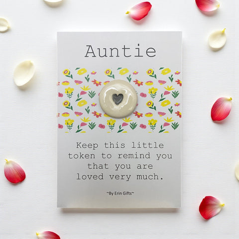Auntie Ceramic Wish Token and Card