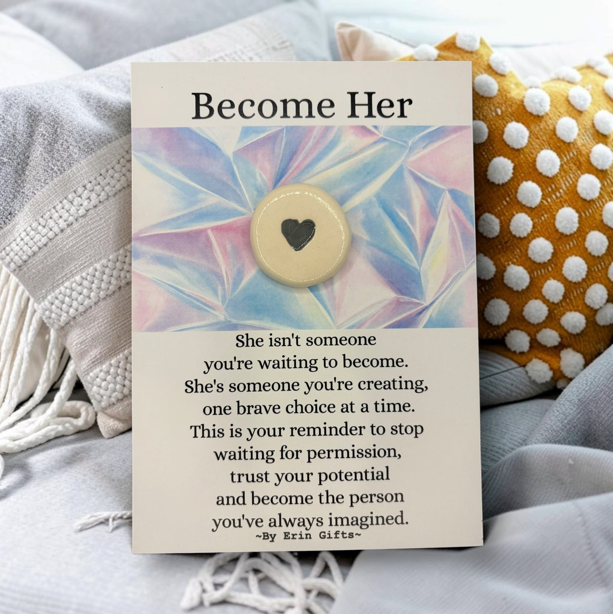 ' Become Her ' Ceramic Wish Token and Card