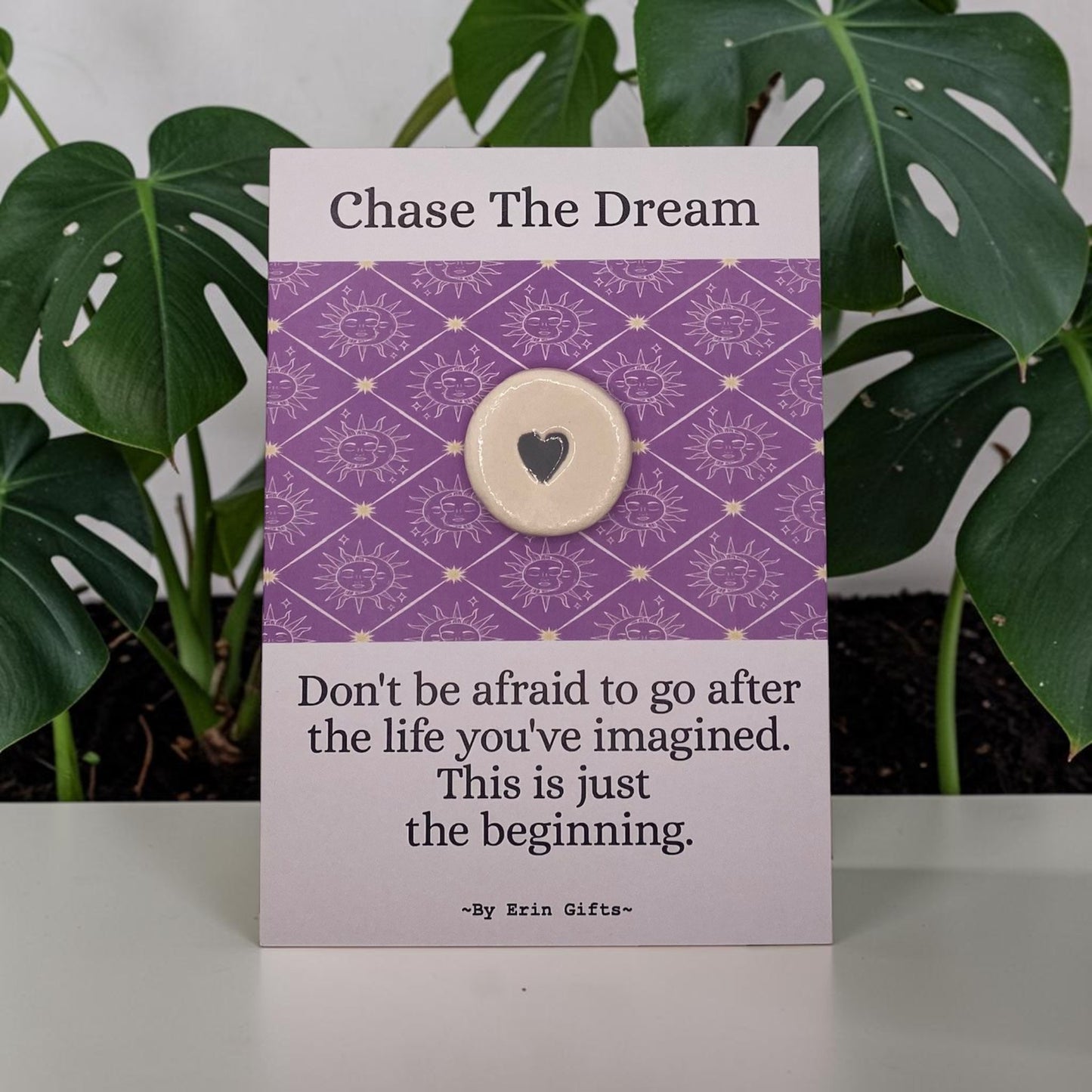' Chase the Dream ' Ceramic Wish Token and Card