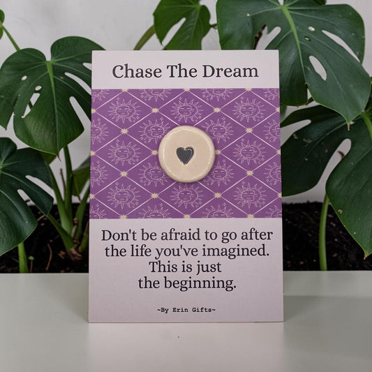 ' Chase the Dream ' Ceramic Wish Token and Card