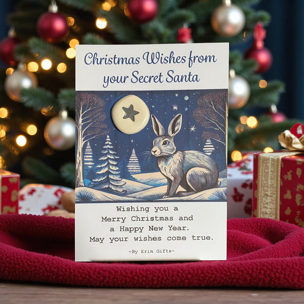 Christmas Wishes from your Secret Santa Ceramic Wish Token and Card.
