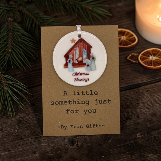 Christmas Blessings  -  A Little Something Card and Ceramic Keepsake gift