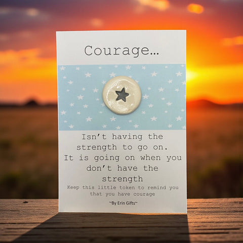 Courage  Ceramic Wish Token and Card