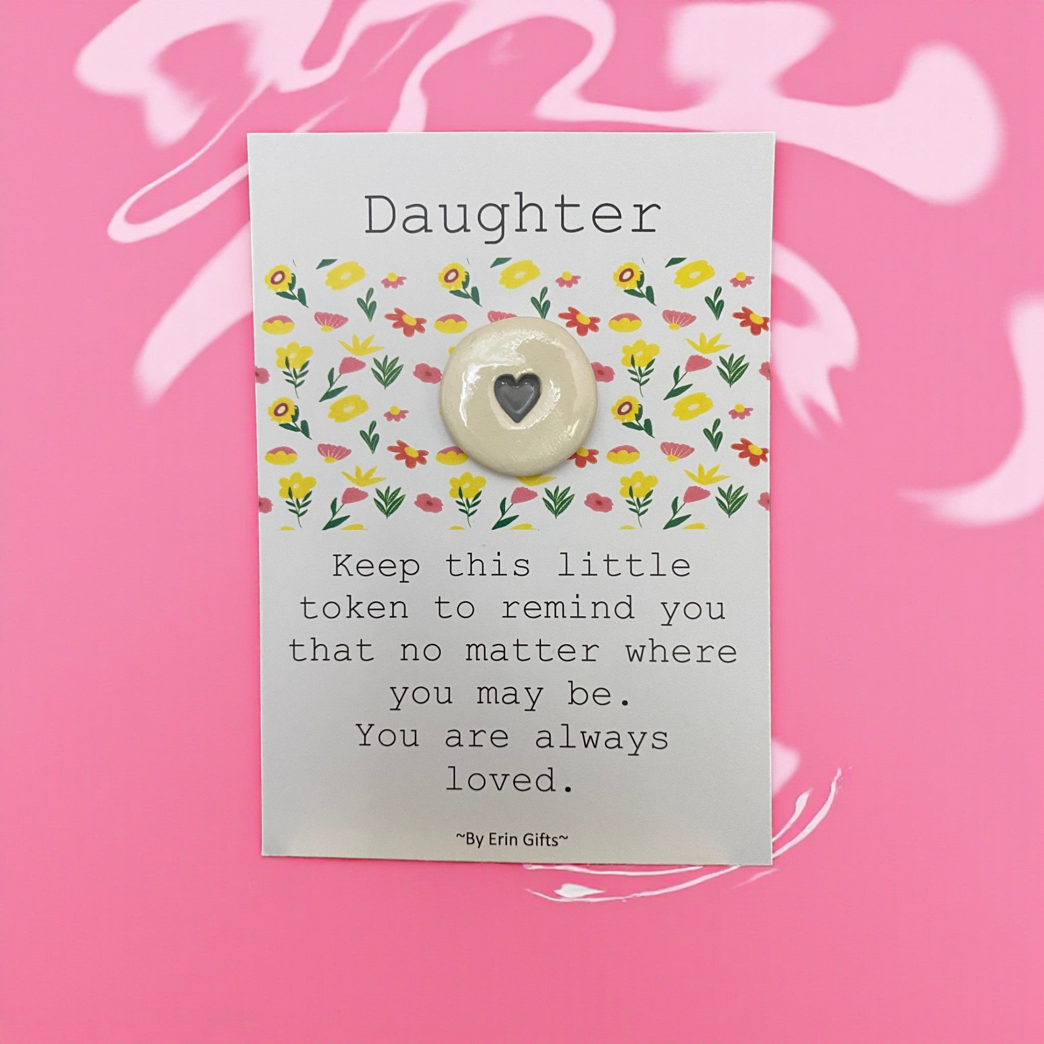 Daughter Ceramic Wish Token and Card