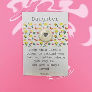 Daughter Ceramic Wish Token and Card