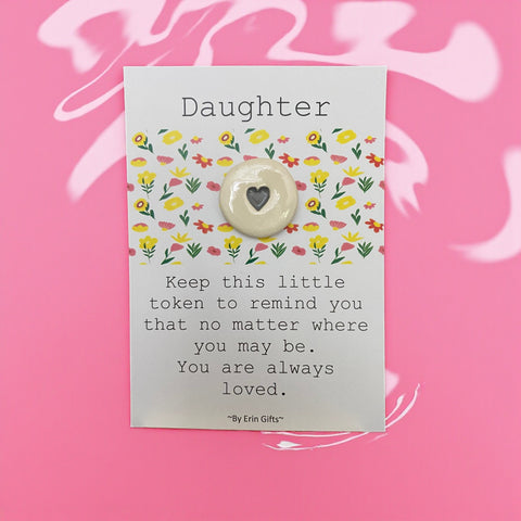 Daughter Ceramic Wish Token and Card