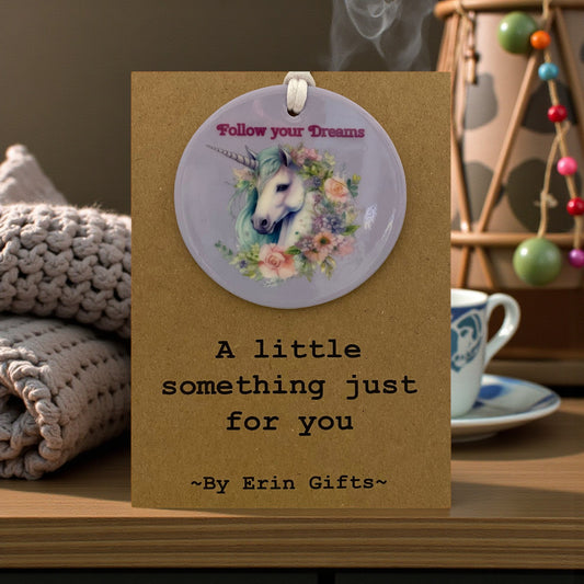 Follow Your Dreams... A Little Something Card and Ceramic Keepsake gift