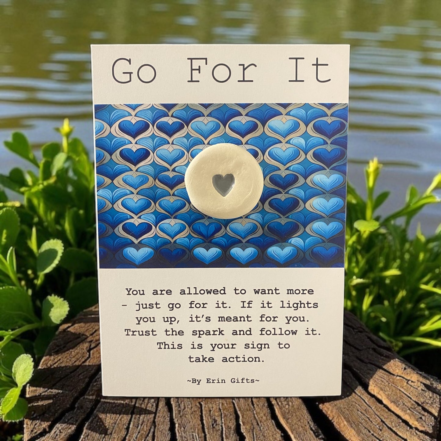 Go For It...  Ceramic Wish Token and Card