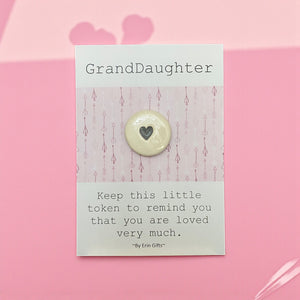 GrandDaughter   Ceramic Wish Token and Card