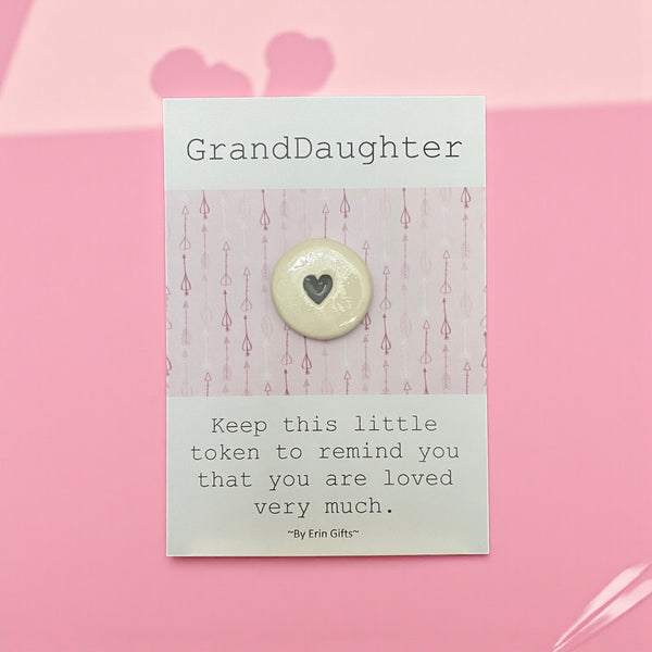 GrandDaughter   Ceramic Wish Token and Card