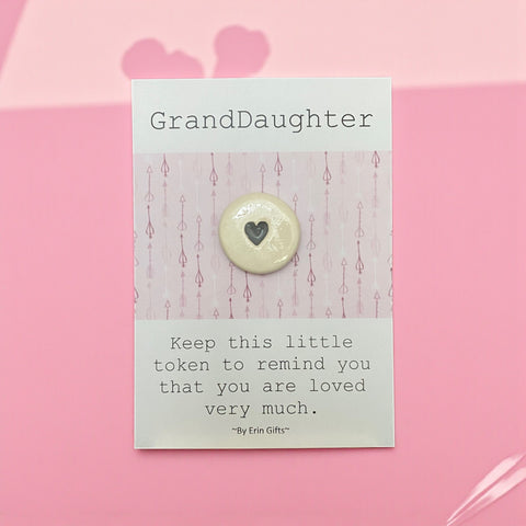 GrandDaughter   Ceramic Wish Token and Card