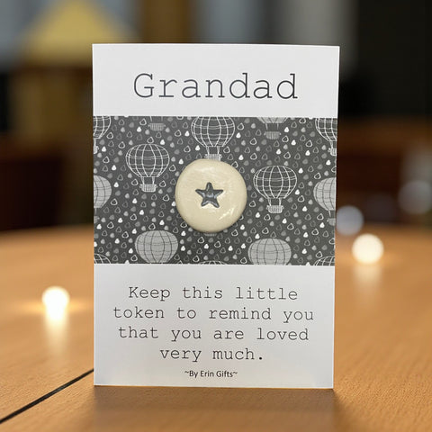 Grandad  Ceramic Wish Token and Card