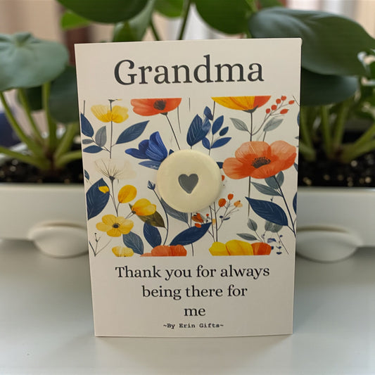 Grandma, Thankyou...  Ceramic Wish Token and Card
