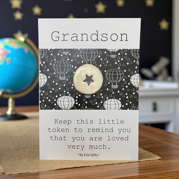 Grandson  Ceramic Wish Token and Card