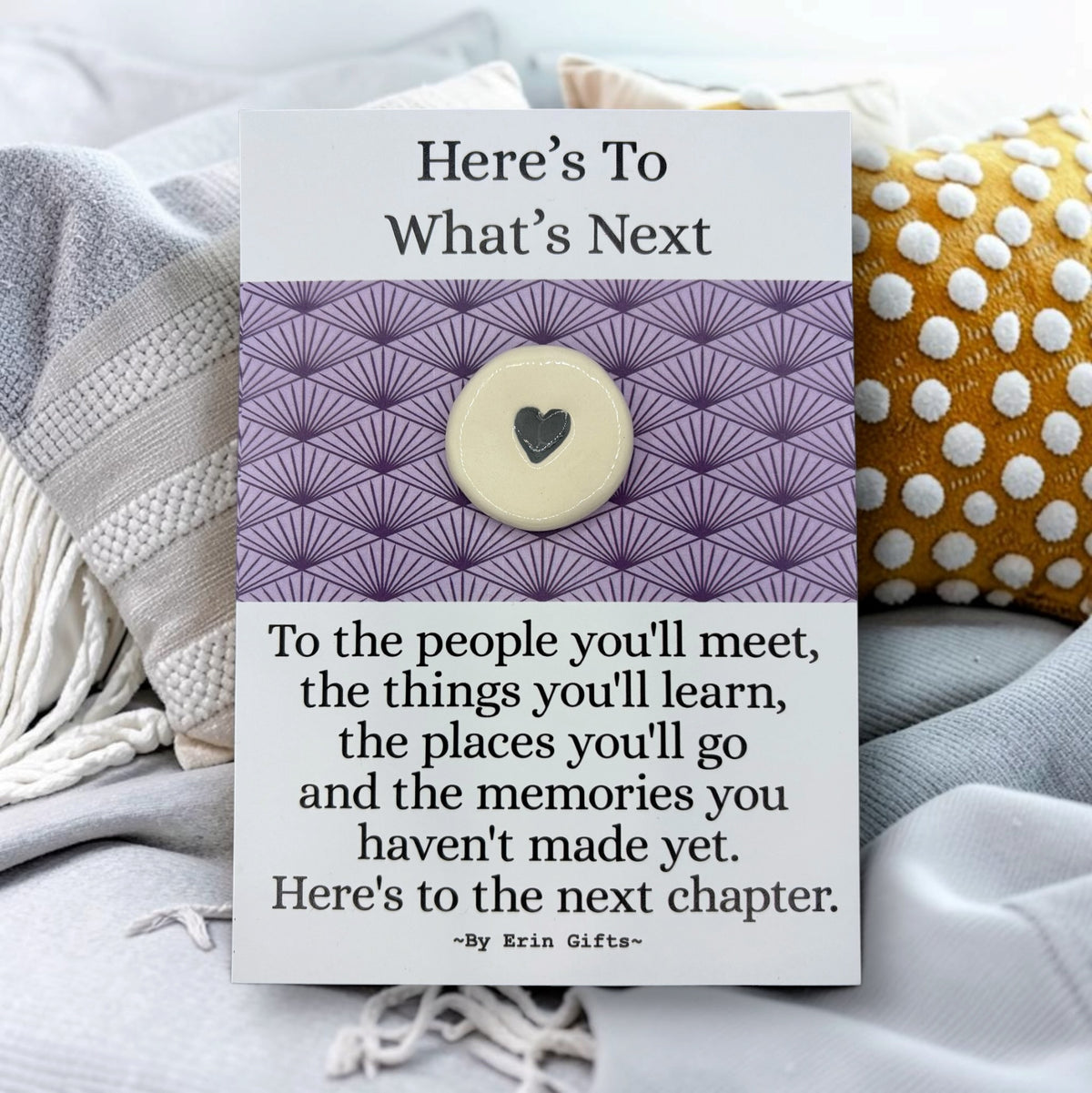 ' Here's to What's Next ' Ceramic Wish Token and Card