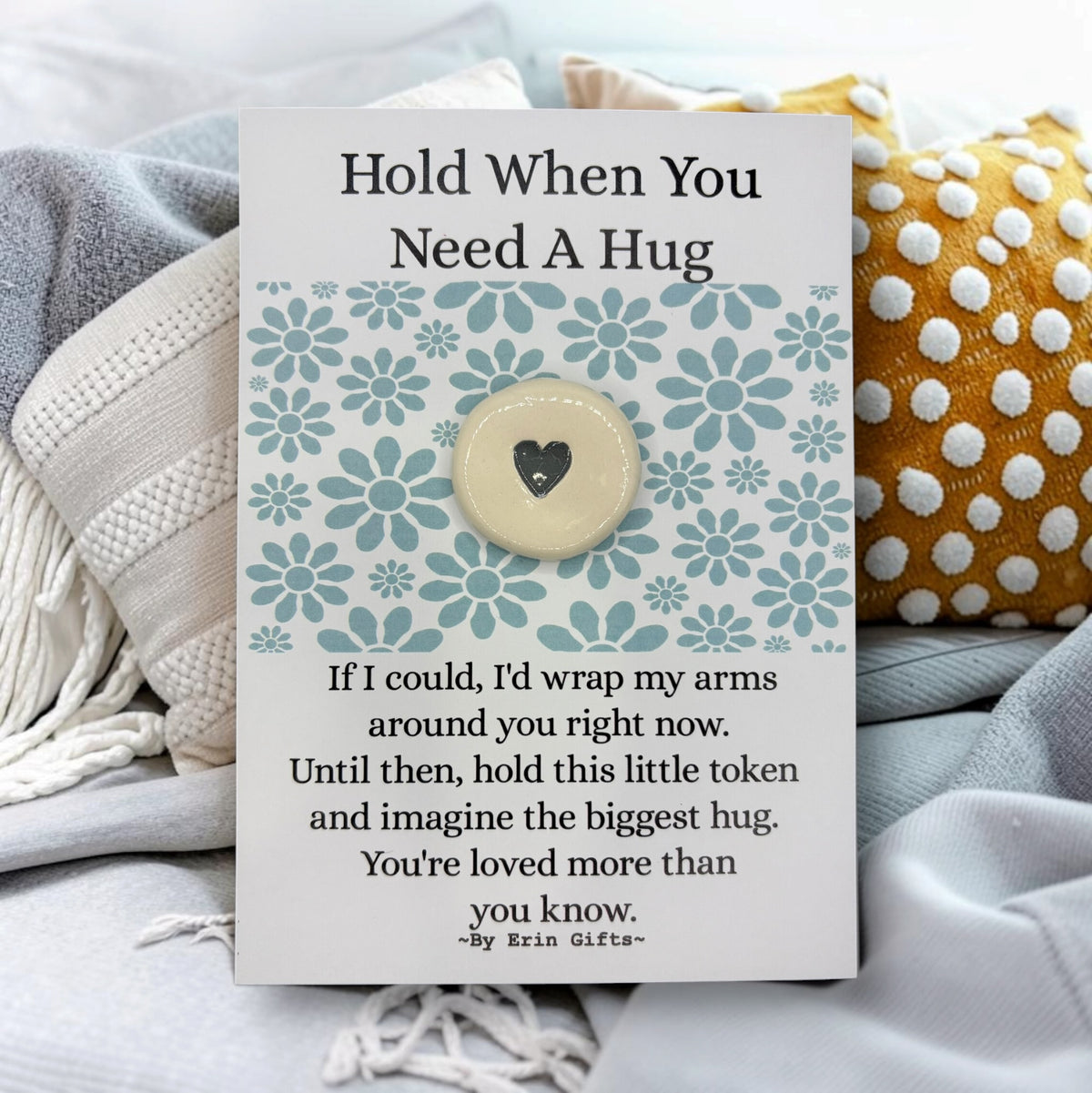 ' Hold When You Need a Hug ' Ceramic Wish Token and Card