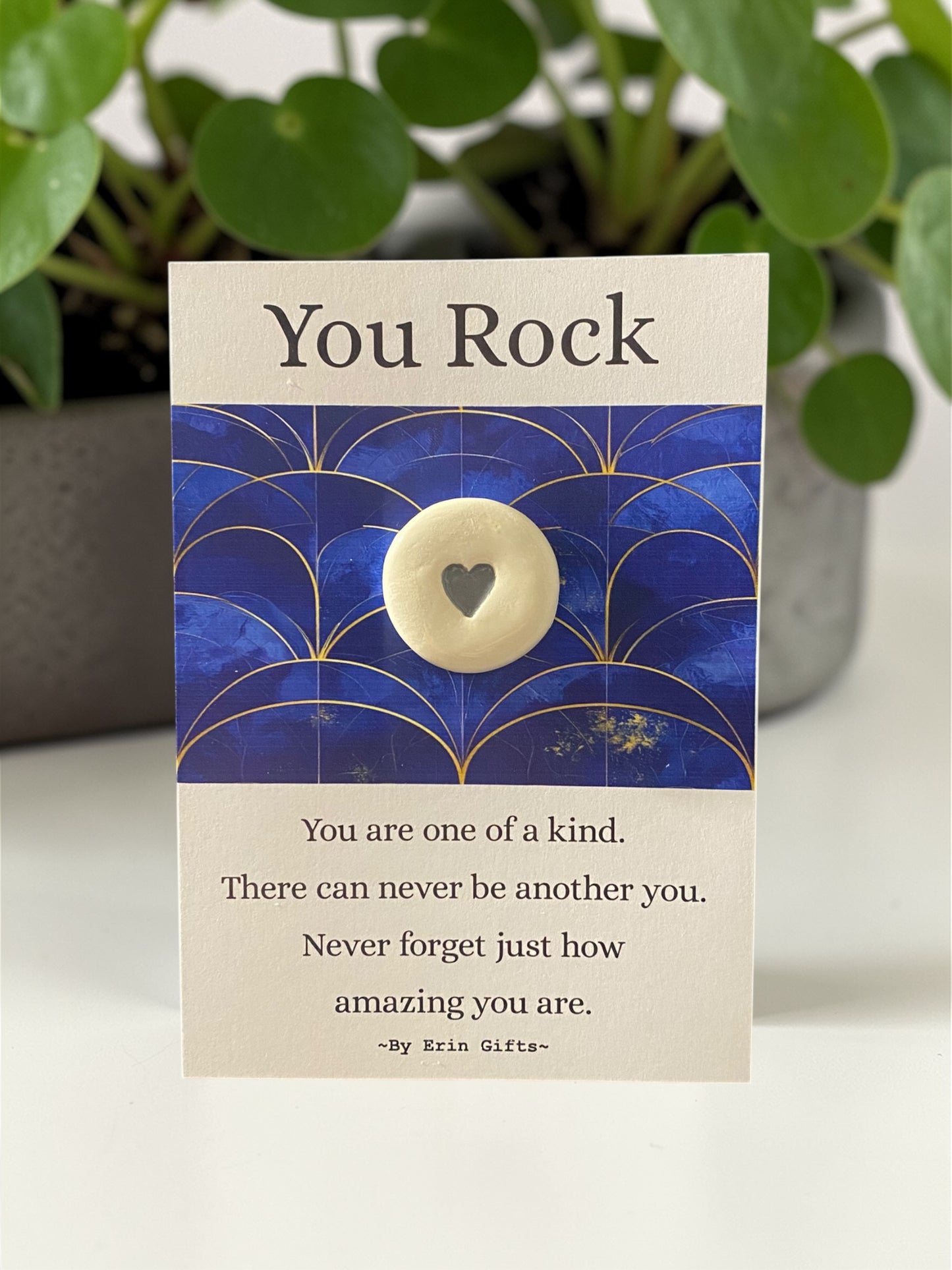 You Rock  Ceramic Wish Token and Card