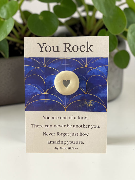 You Rock  Ceramic Wish Token and Card