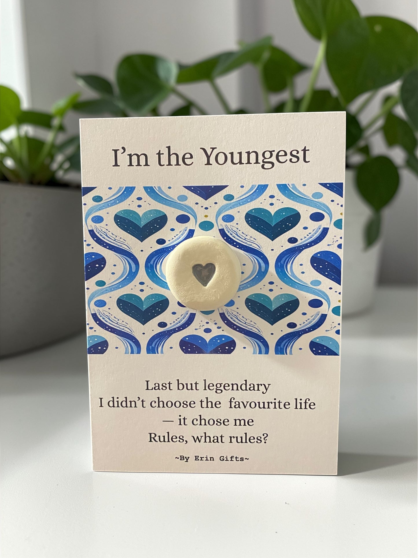 I'm the Youngest...  Ceramic Wish Token and Card