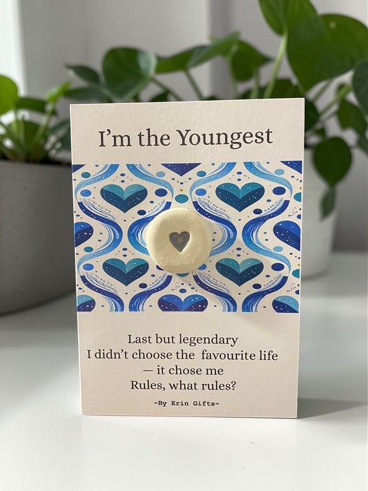 I'm the Youngest...  Ceramic Wish Token and Card