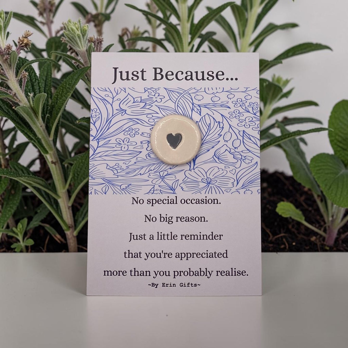 ' Just Because...' Ceramic Wish Token and Card